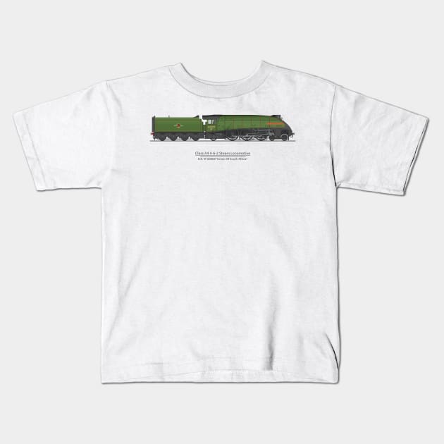 Union of South Africa British Preserved A4 Locomotive 60009 Kids T-Shirt by SteveHClark